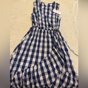 Popsugar blue white gingham wrap dress. Size XS